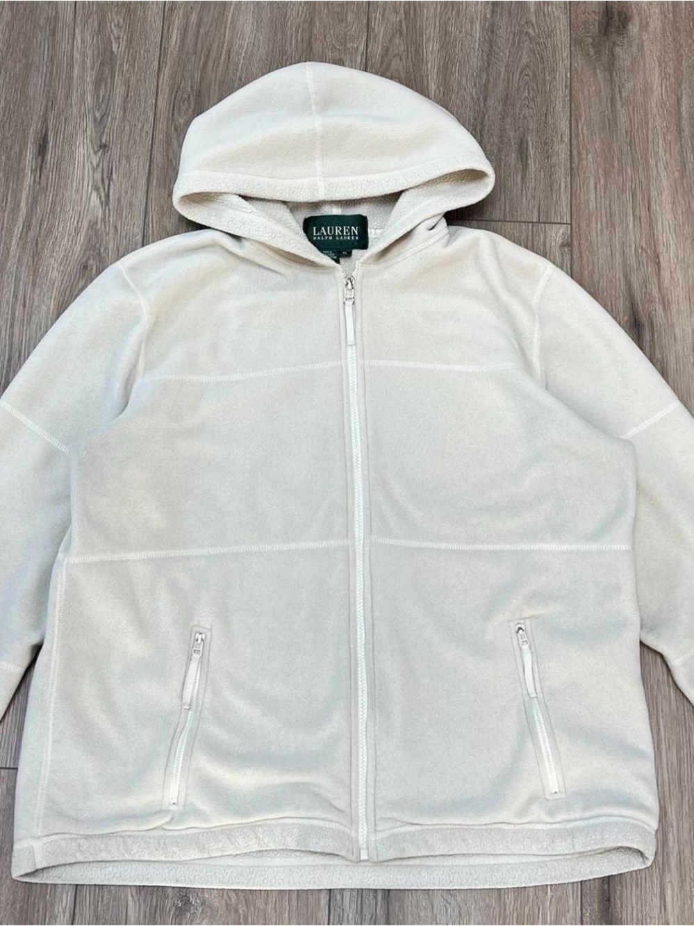Lauren Ralph Lauren Off-White Sherpa Zip Hoodie
